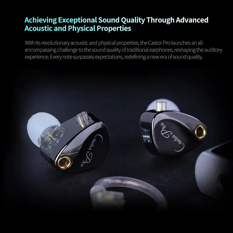 Castor PRO Wired In-Ear Earphones Dynamic Drivers High-End Tunable Earphones HIFI Sound IEM Bass Headphones Gaming Headset
