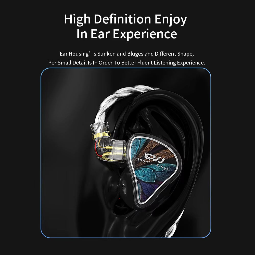 Angel Wings Wired Headphone 3.5Mm Plug IEM Headset Sports Running Karaoke Earbuds HIFI Monitor 1DD Earphone CSK CSN MIRROR