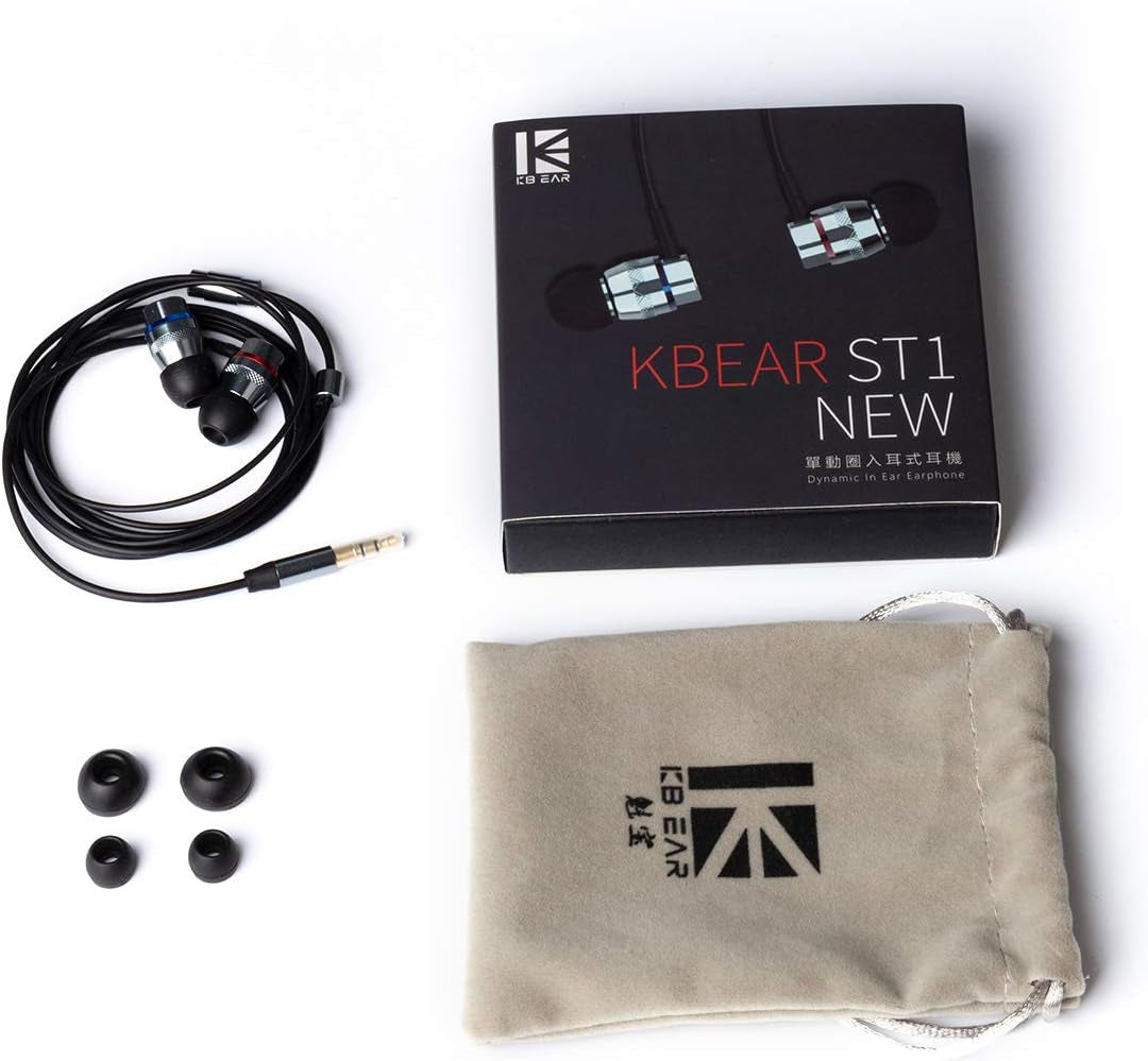 KBEAR ST1 Wired In-Ear Headphones Earbuds Earhpone Headset Bass Driven Sound Noise Isolating,Metal Earphones,Volume Control,Suitable for Students, Business, Games (ST1 Mic)