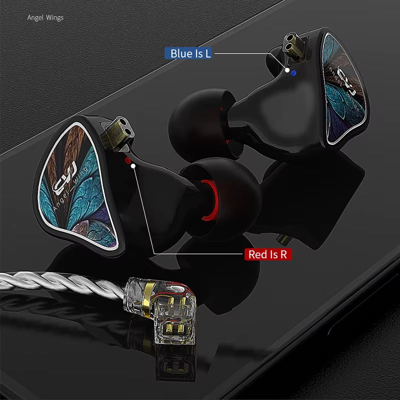 Angel Wings Wired Headphone 3.5Mm Plug IEM Headset Sports Running Karaoke Earbuds HIFI Monitor 1DD Earphone CSK CSN MIRROR
