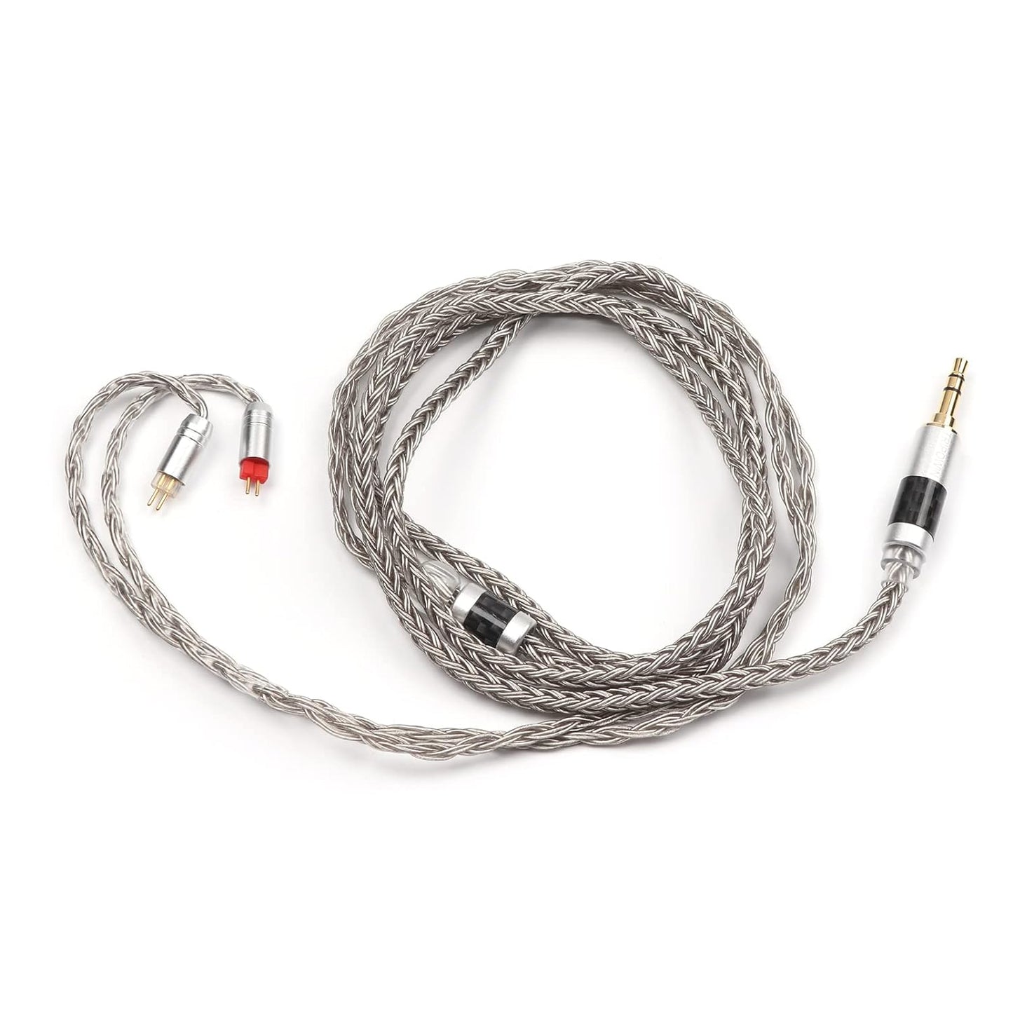 Zonie IEM Cable, 16 Core Silver Plated Earphone Upgraded Cords, 1.25M SPC in Ear Monitor Cable for 7Hz Zero:2 Orchestra Lite Cadenza Hype4 Supermix4(2Pin 0.78Mm, 3.5Mm)(Grey)
