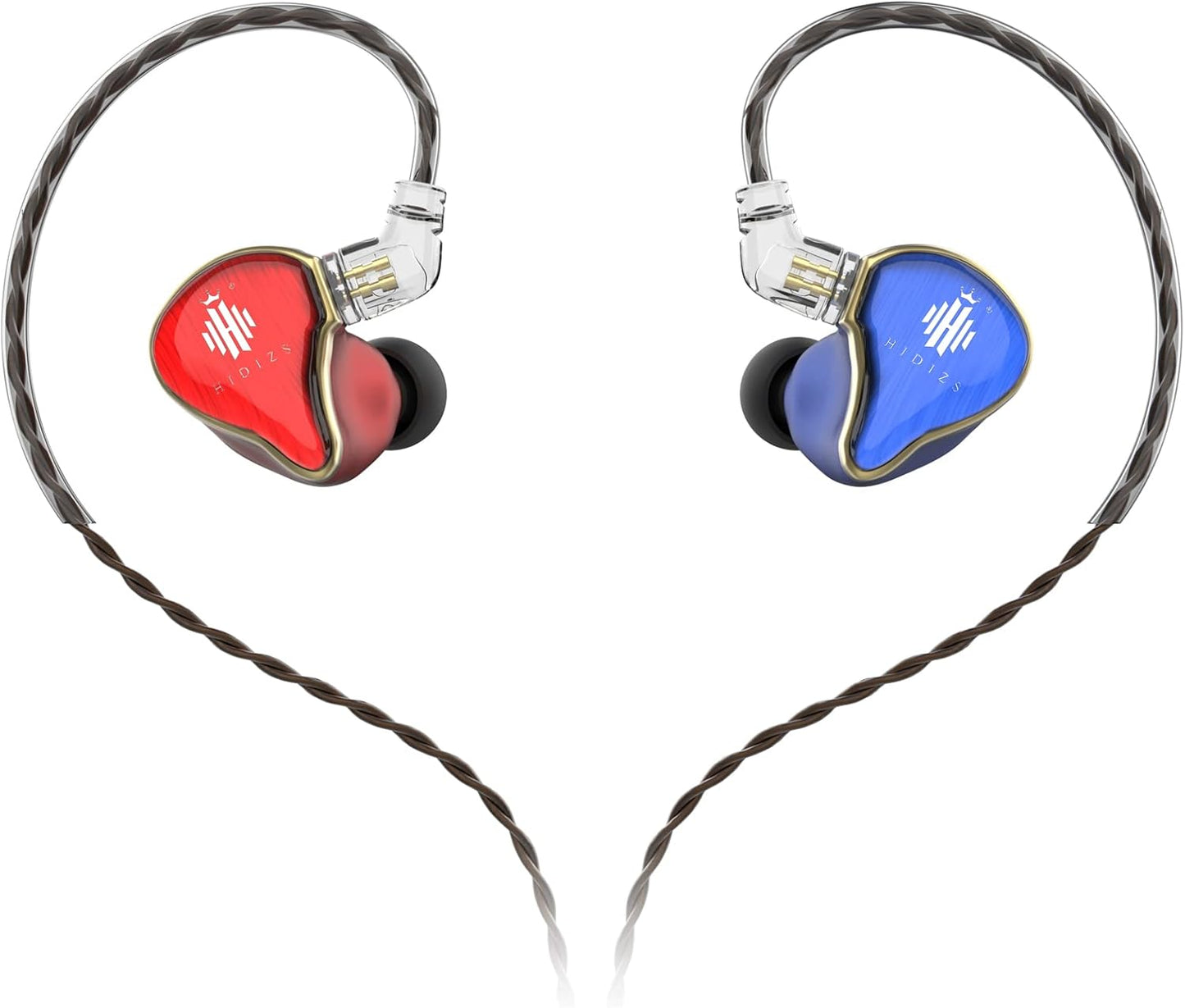 MS4 Hi-Fi Earphones (1DA + 3BA), Hi-Res Earbuds with Detachable Cable Design Four Knowles Driver Hybrid In-Ear Monitor Headphones (Blue&Red)