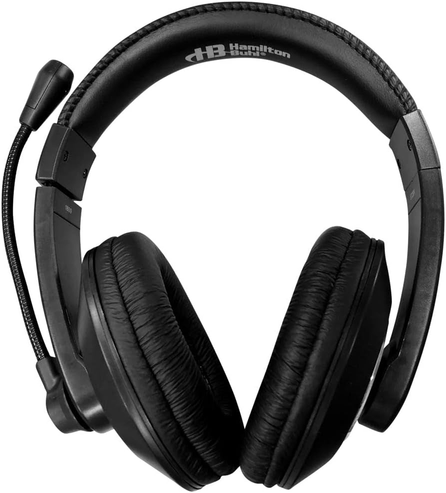 Hamilton Buhl Smart-Trek Headset || Durable Steel-Reinforced Gooseneck Mic, 3.5Mm TRRS Plug, Black (ST2BK)