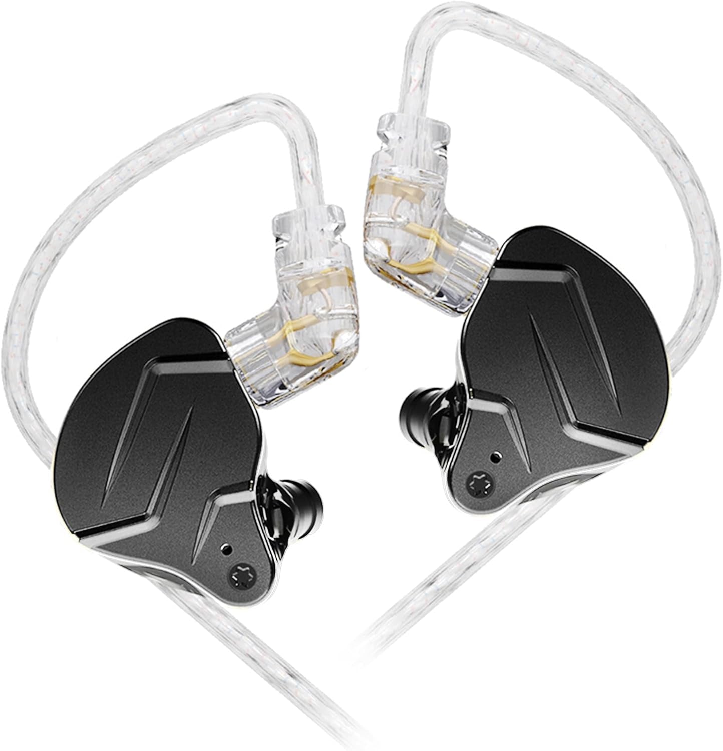 KZ ZSN Pro X IEM in Ear Monitor, Wired Gaming Earbuds, Hifi KZ Headphones with Hybrid Dual Driver 1Ba 1Dd High Fidelity Musician In-Ear Earphone with Detachable Tangle-Free Cable (Black, without Mic)