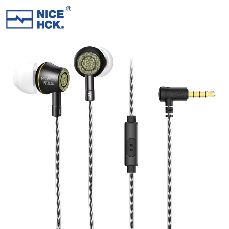 YD520 IEM In-Ear Earphone Aluminum Alloy Metal HIFI Microphone Earbud 10Mm PET Dynamic Headset Bass Balanced Vocal Music