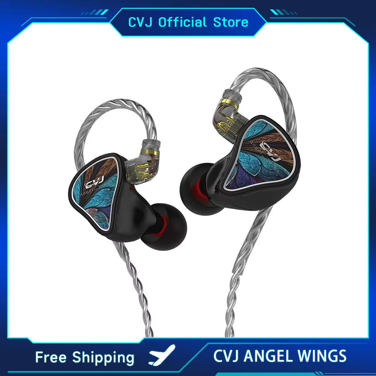 Angel Wings Wired Headphone 3.5Mm Plug IEM Headset Sports Running Karaoke Earbuds HIFI Monitor 1DD Earphone CSK CSN MIRROR