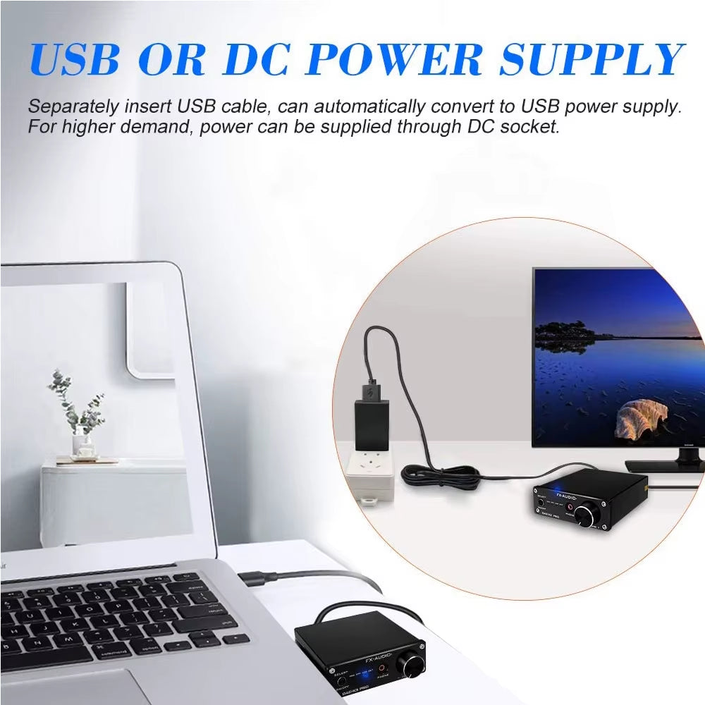 FX-AUDIO DAC-X3PRO USB DAC ESS9023 Headphone Amplifier CS8416 Support ASRC Transmission Hifi Portable Decoder Headphone Amp 24-B