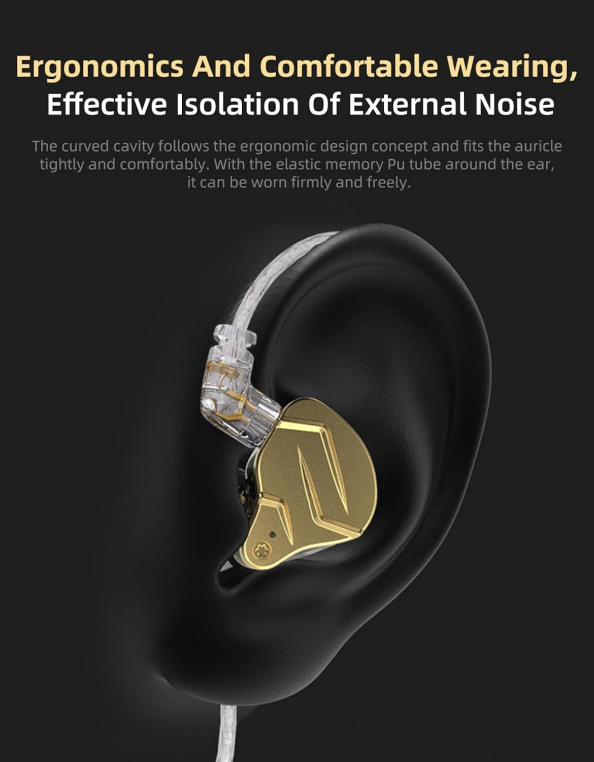 KZ ZSN Pro X IEM in Ear Monitor, Wired Gaming Earbuds, Hifi KZ Headphones with Hybrid Dual Driver 1Ba 1Dd High Fidelity Musician In-Ear Earphone with Detachable Tangle-Free Cable (Black, without Mic)