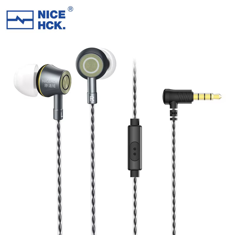 YD520 IEM In-Ear Earphone Aluminum Alloy Metal HIFI Microphone Earbud 10Mm PET Dynamic Headset Bass Balanced Vocal Music