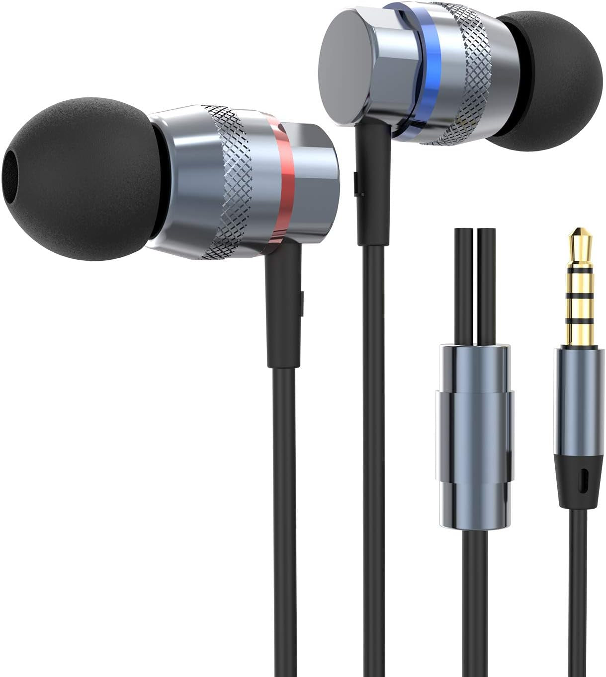 KBEAR ST1 Wired In-Ear Headphones Earbuds Earhpone Headset Bass Driven Sound Noise Isolating,Metal Earphones,Volume Control,Suitable for Students, Business, Games (ST1 Mic)