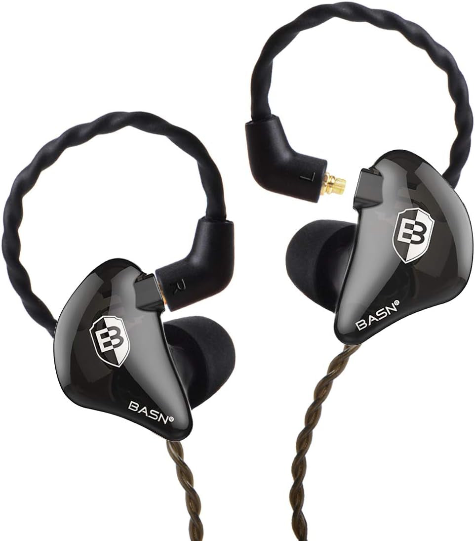 in Ear Monitor Headphones for Musicians, Bsinger 2Nd Generation Sound Isolating Earphones with Dual Dynamic Drivers Detachable MMCX Cable (Black)…