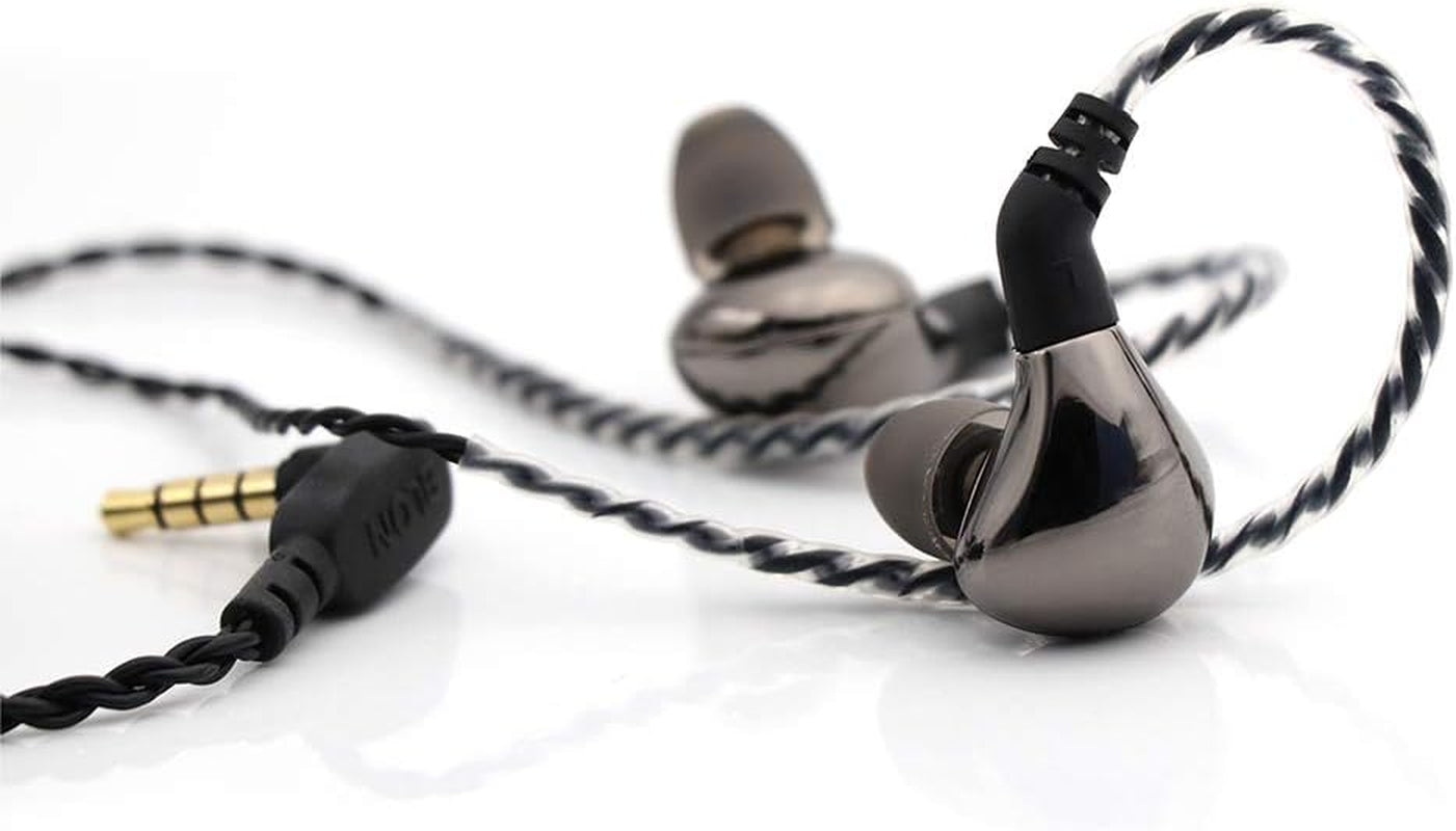 BL03 in Ear Monitor, Hifi 10Mm Carbon Diaphragm Dynamic Driver In-Ear Earphone IEM with 0.78Mm 2Pin Detachable Cable (With Mic, Brown)