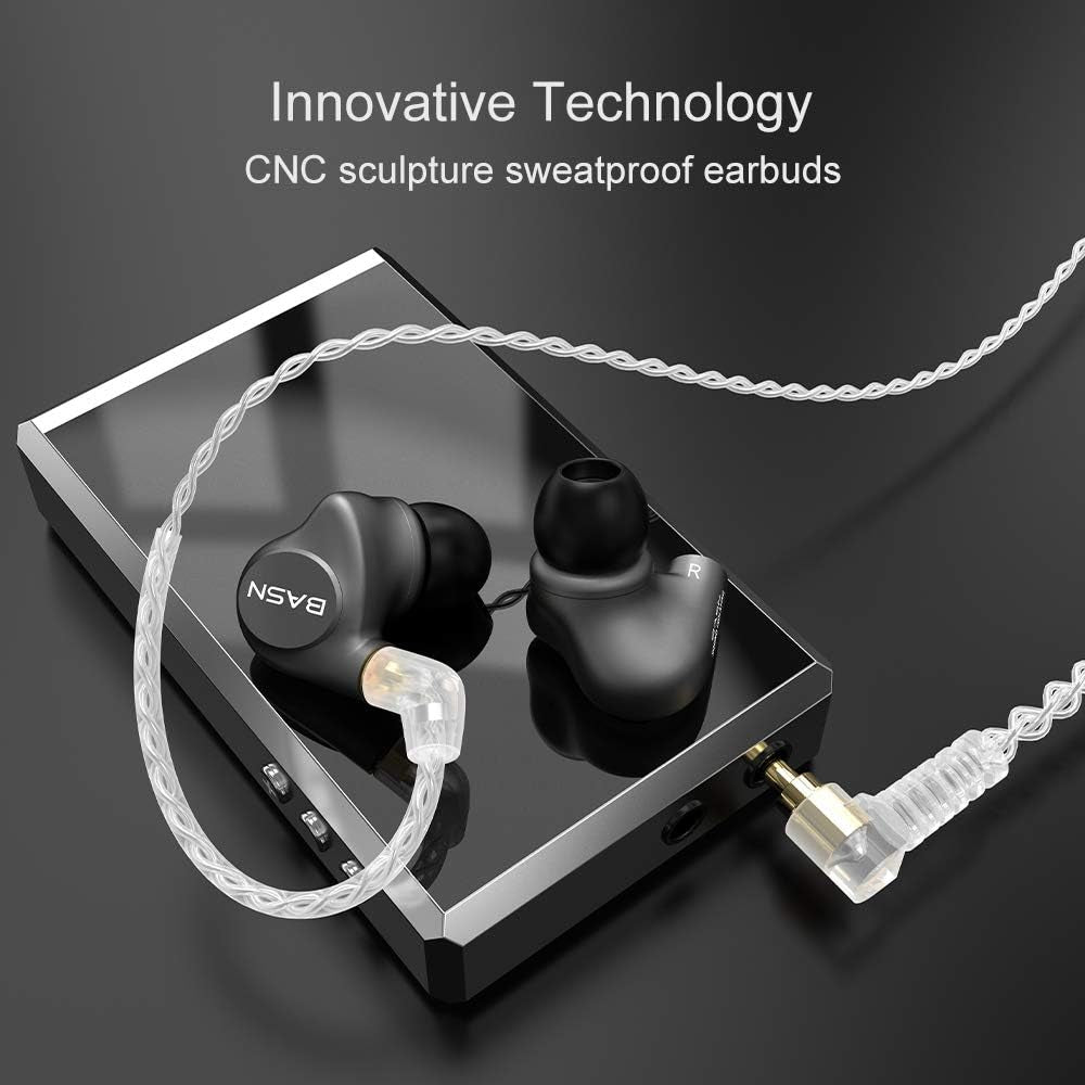 Metalen In-Ear Monitors Headphones,Musicians Noise Isolating 4 Drivers Iems with Deep Bass, Two Detachable MMCX Cables with Case for Singers,Drummers,Bassists(Gray)