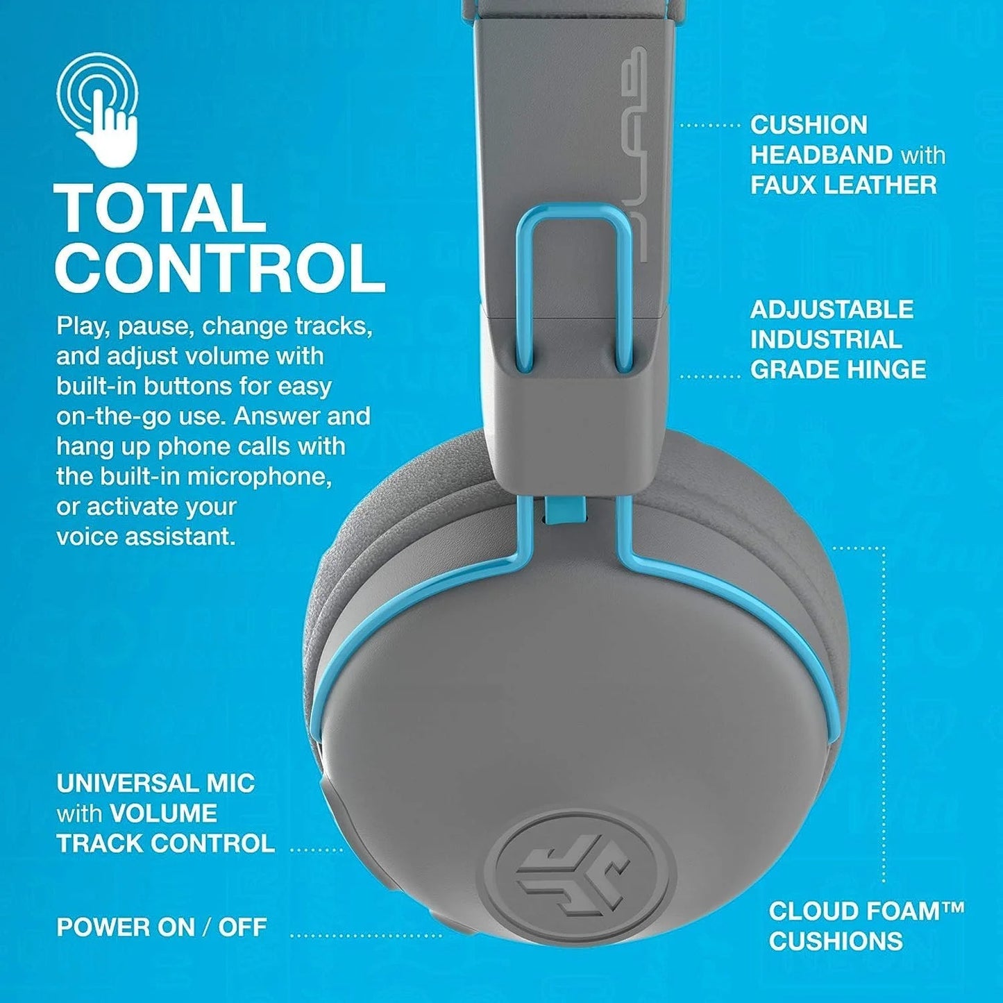 Audio Studio Bluetooth On-Ear Headphones, Gray, HBASTUDIORGRYBLU4