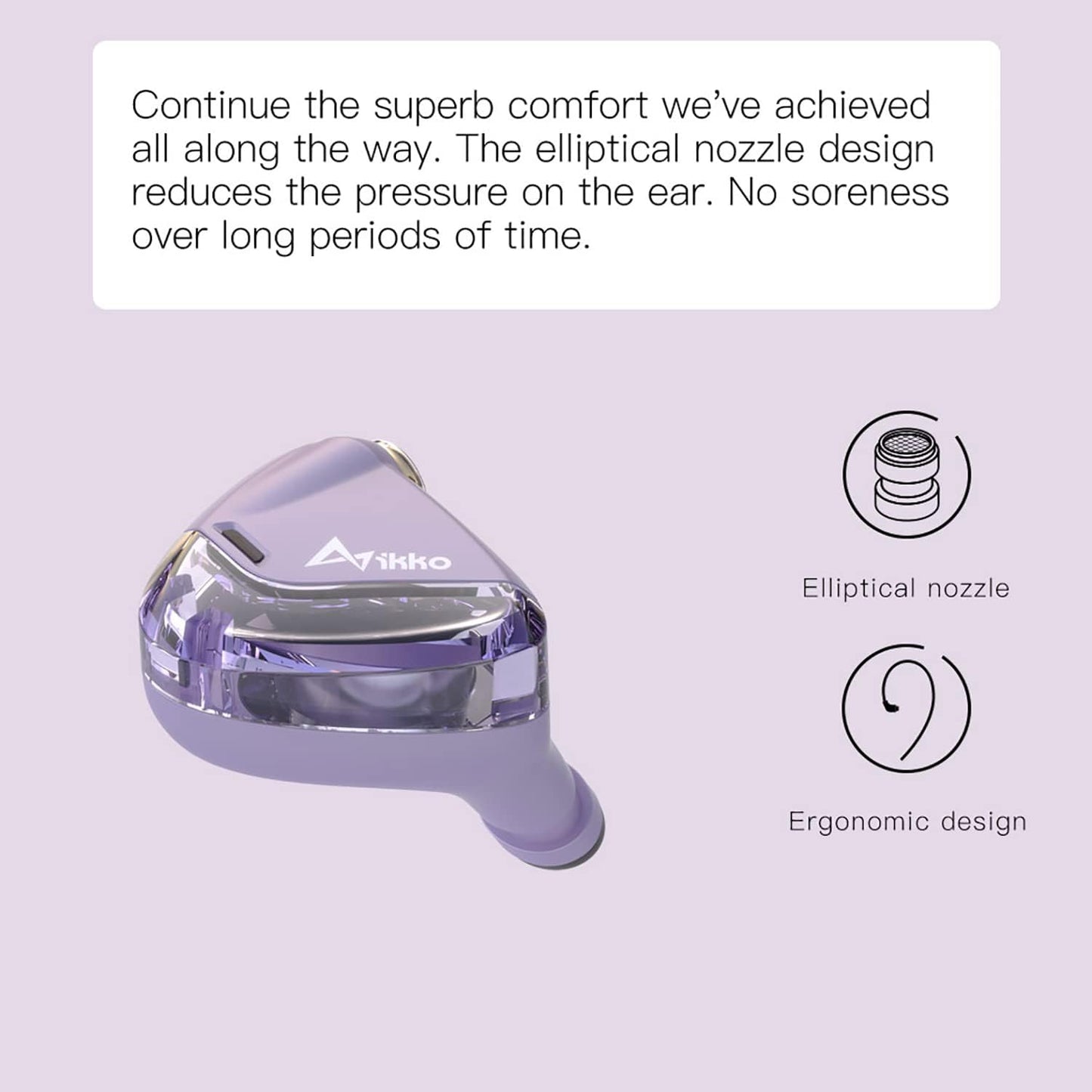 IKKO OH02 In-Ear Monitor, Detachable Design 8Mm Nano Diaphragm Single Dynamatic Driver IEM Earphone (Silver)