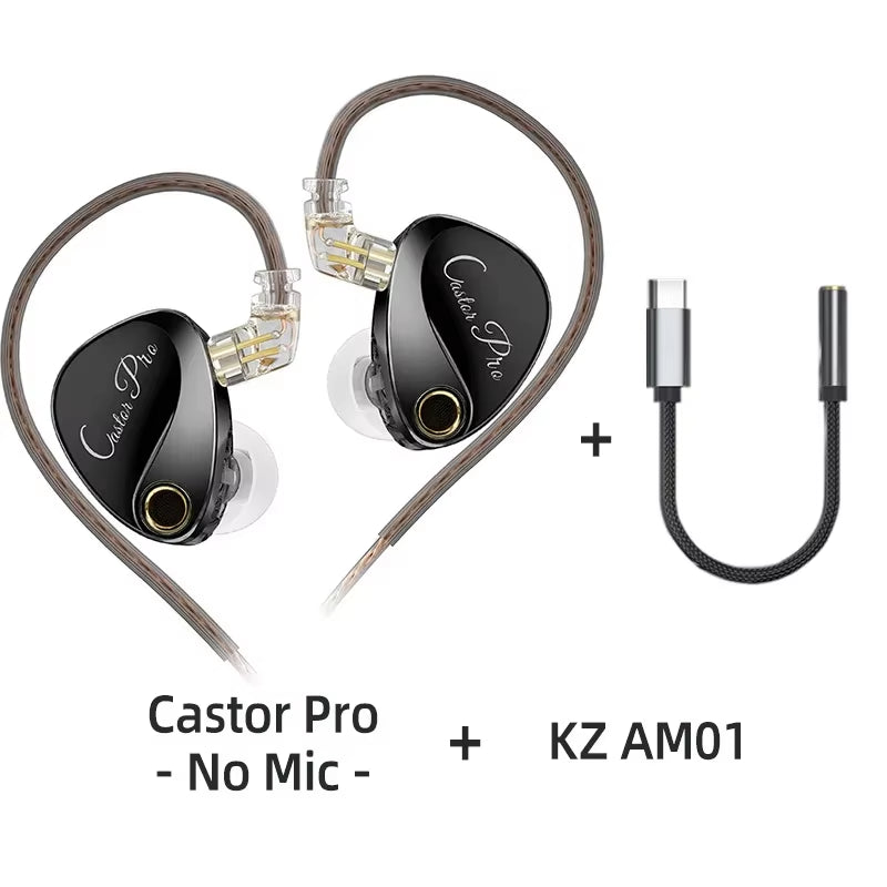 Castor PRO Wired In-Ear Earphones Dynamic Drivers High-End Tunable Earphones HIFI Sound IEM Bass Headphones Gaming Headset
