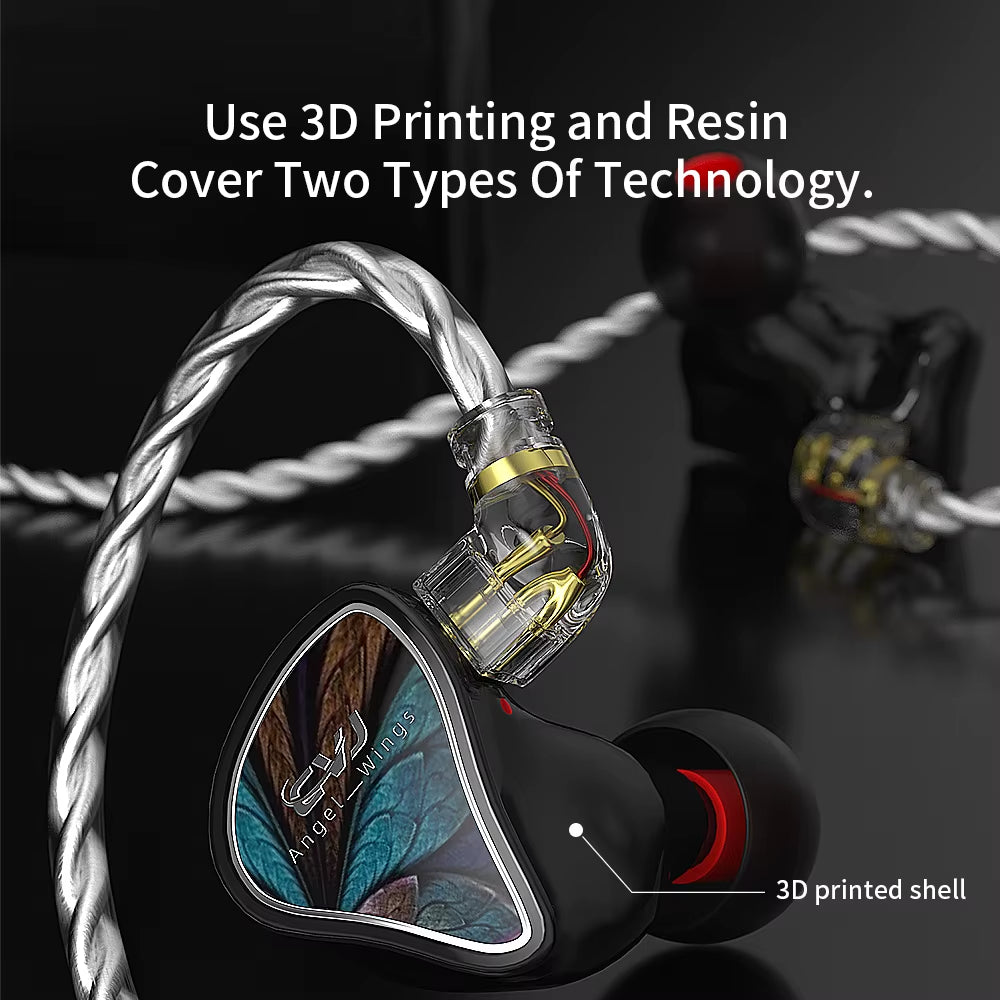 Angel Wings Wired Headphone 3.5Mm Plug IEM Headset Sports Running Karaoke Earbuds HIFI Monitor 1DD Earphone CSK CSN MIRROR