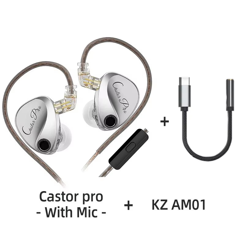 Castor PRO Wired In-Ear Earphones Dynamic Drivers High-End Tunable Earphones HIFI Sound IEM Bass Headphones Gaming Headset