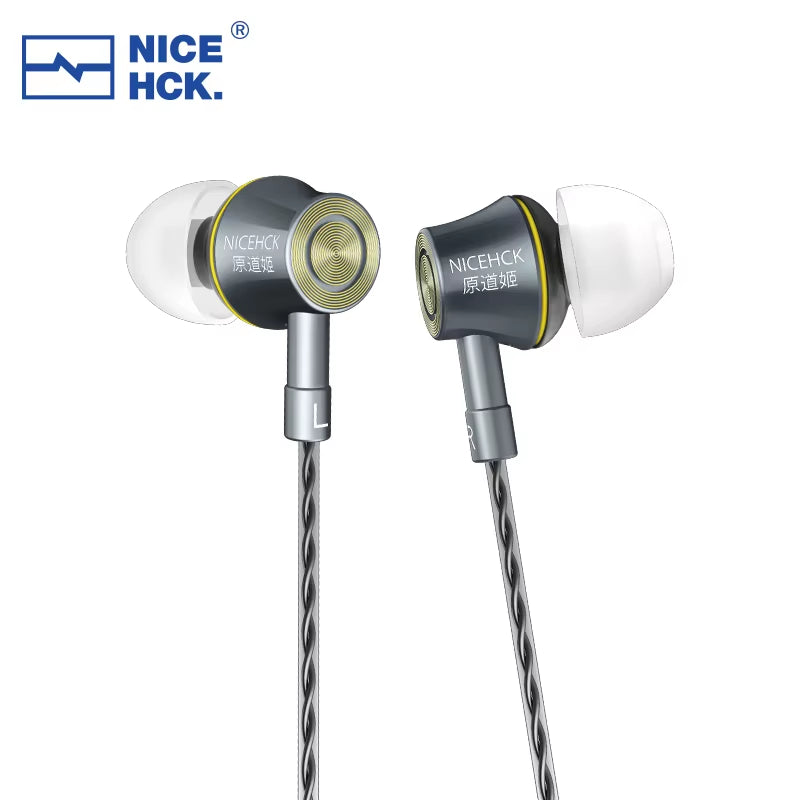YD520 IEM In-Ear Earphone Aluminum Alloy Metal HIFI Microphone Earbud 10Mm PET Dynamic Headset Bass Balanced Vocal Music