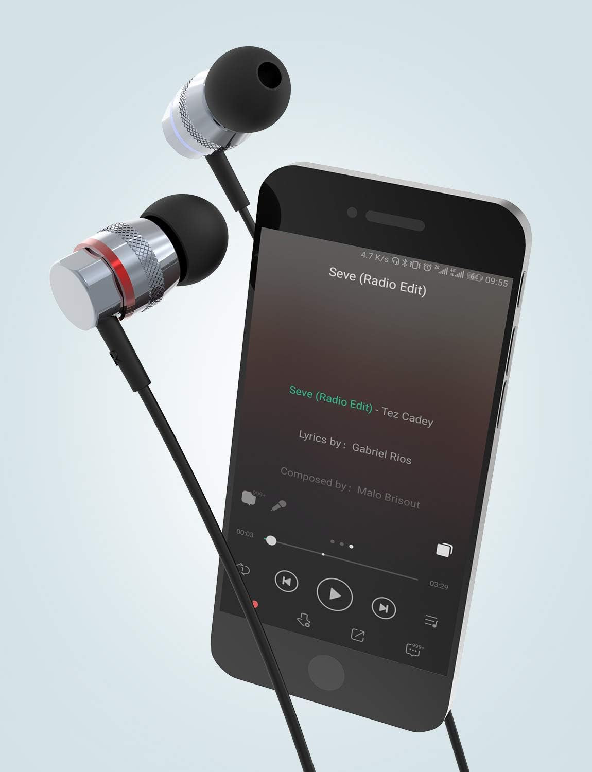 KBEAR ST1 Wired In-Ear Headphones Earbuds Earhpone Headset Bass Driven Sound Noise Isolating,Metal Earphones,Volume Control,Suitable for Students, Business, Games (ST1 Mic)