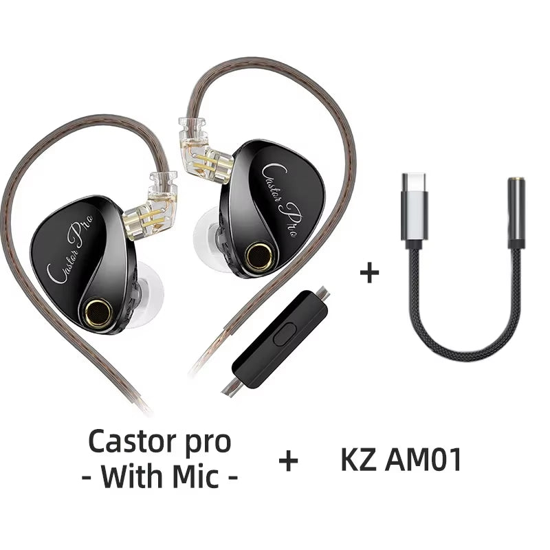 Castor PRO Wired In-Ear Earphones Dynamic Drivers High-End Tunable Earphones HIFI Sound IEM Bass Headphones Gaming Headset