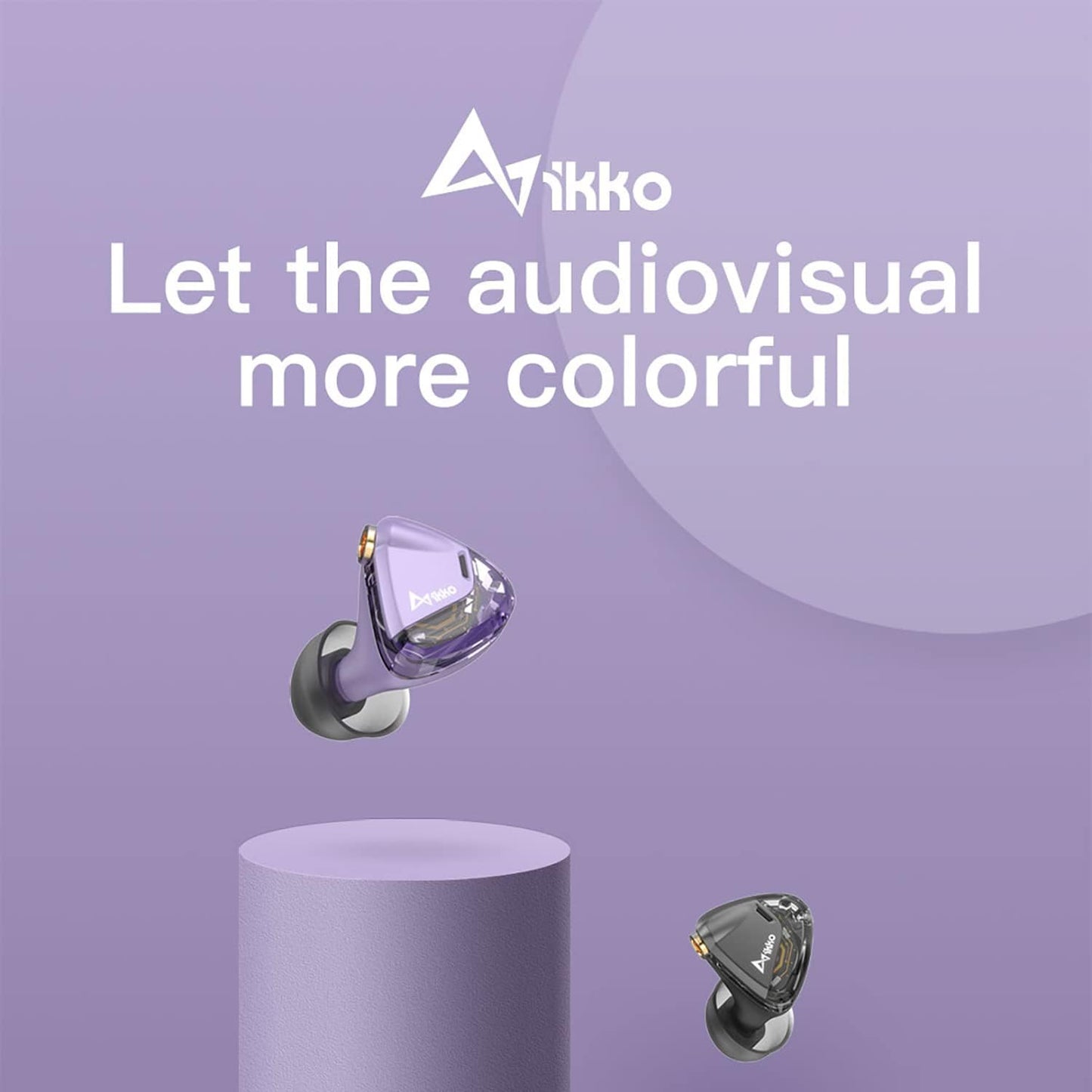 IKKO OH02 In-Ear Monitor, Detachable Design 8Mm Nano Diaphragm Single Dynamatic Driver IEM Earphone (Silver)