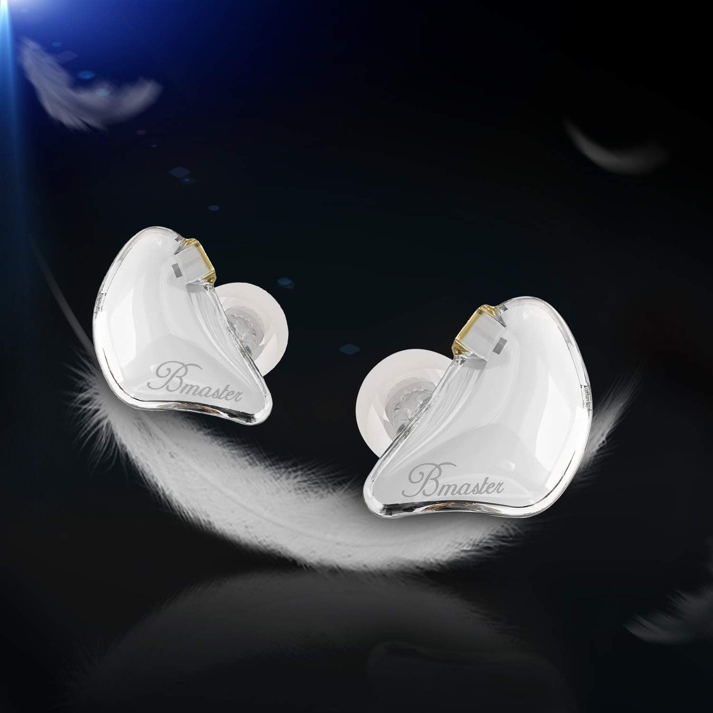 Bmaster Triple Drivers in Ear Monitor Headphone with Two Detachable Cables Fit in Ear Suitable for Audio Engineer, Musician (White)