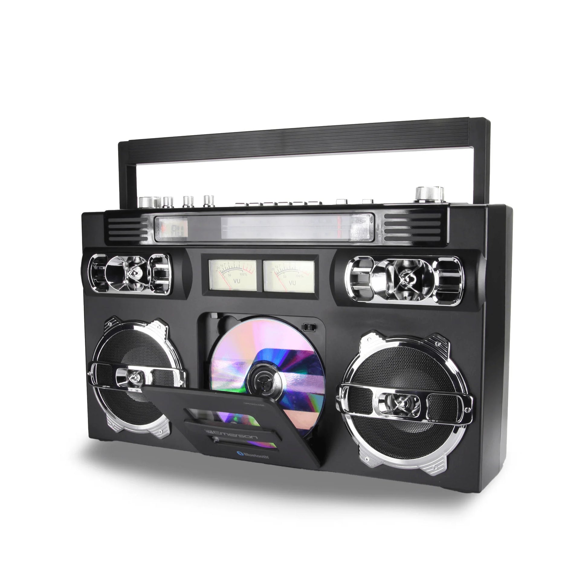Emerson Retro Portable CD Boombox W Programmable Memory and LED Digital Display
