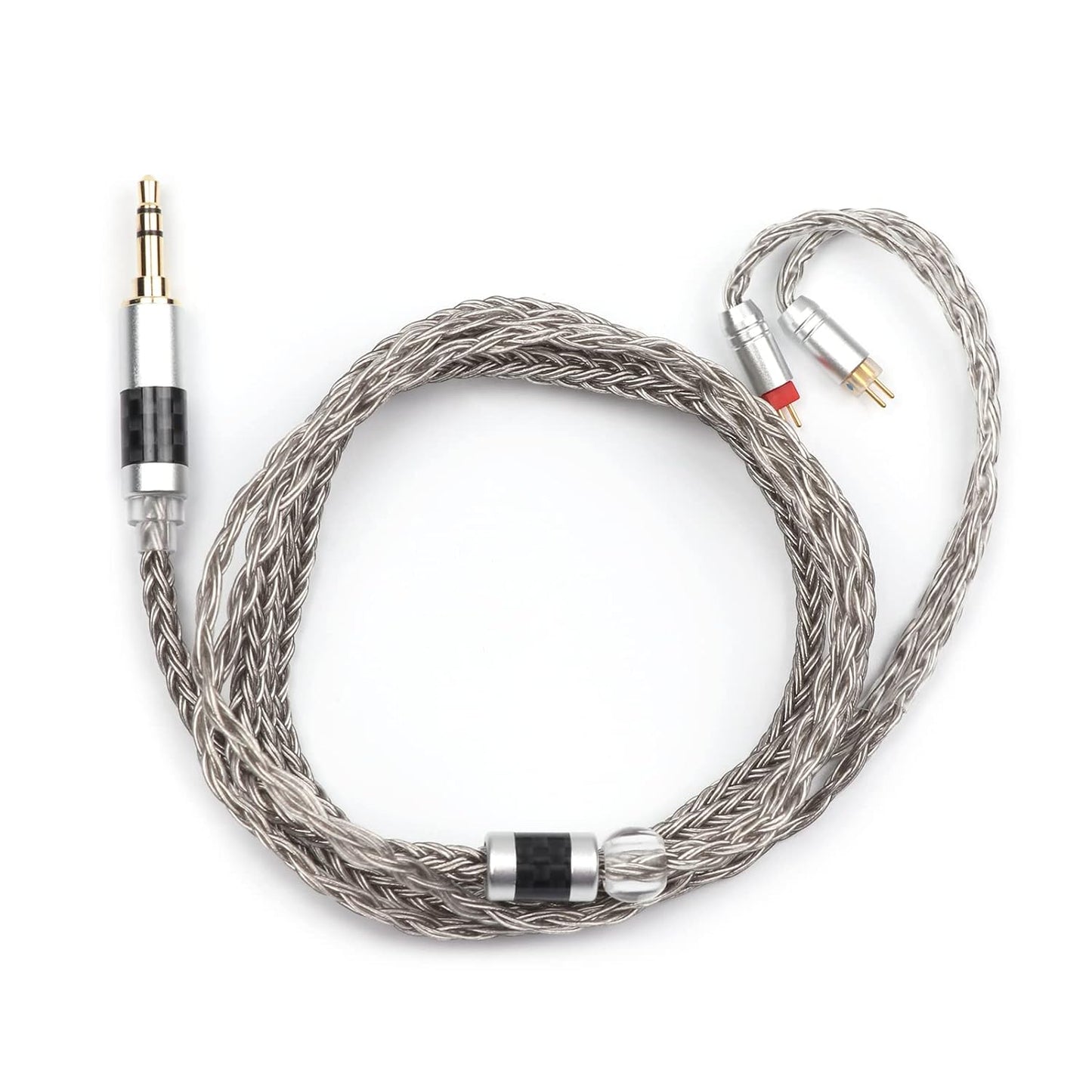 Zonie IEM Cable, 16 Core Silver Plated Earphone Upgraded Cords, 1.25M SPC in Ear Monitor Cable for 7Hz Zero:2 Orchestra Lite Cadenza Hype4 Supermix4(2Pin 0.78Mm, 3.5Mm)(Grey)